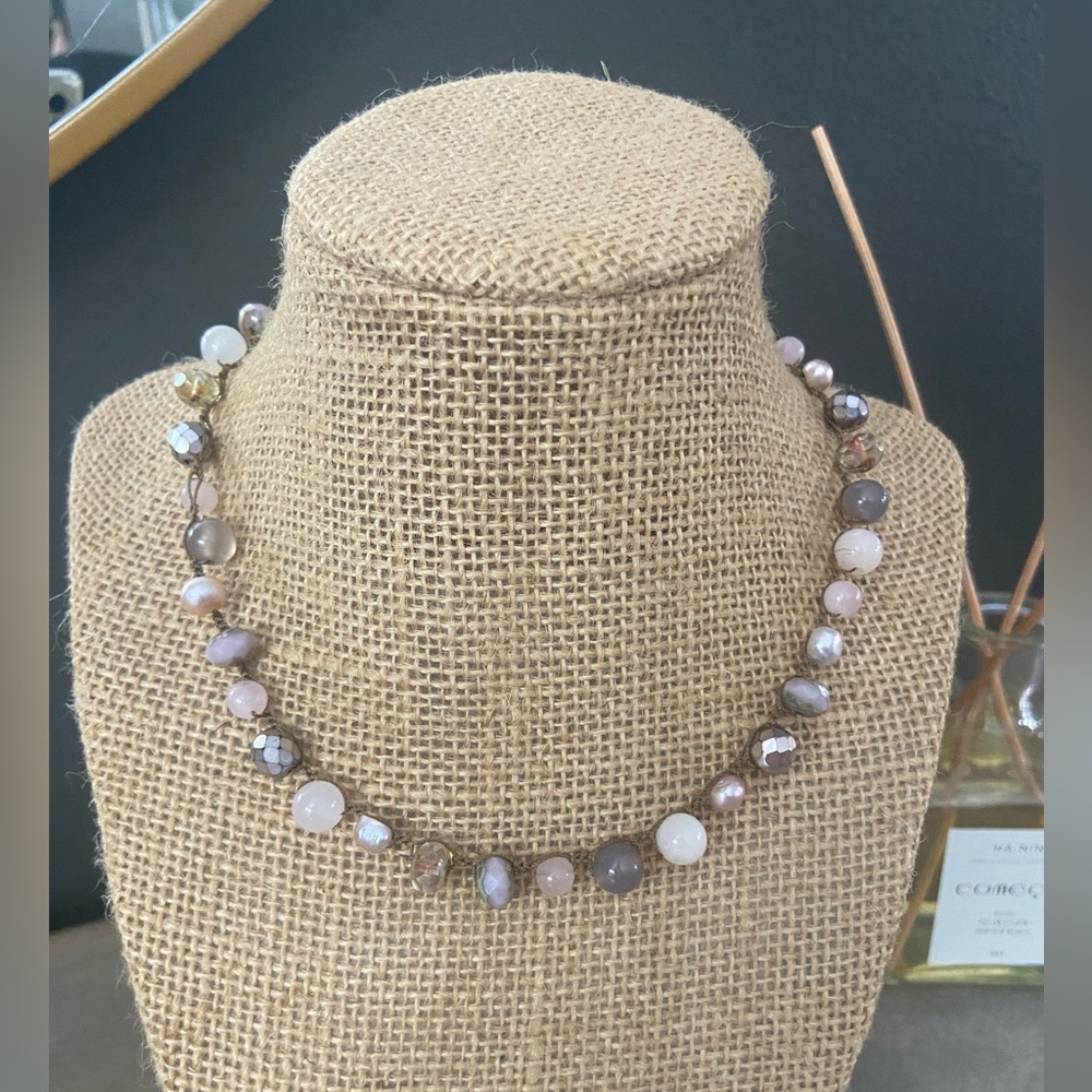 •HANDMADE• artisan hand strung bead necklace